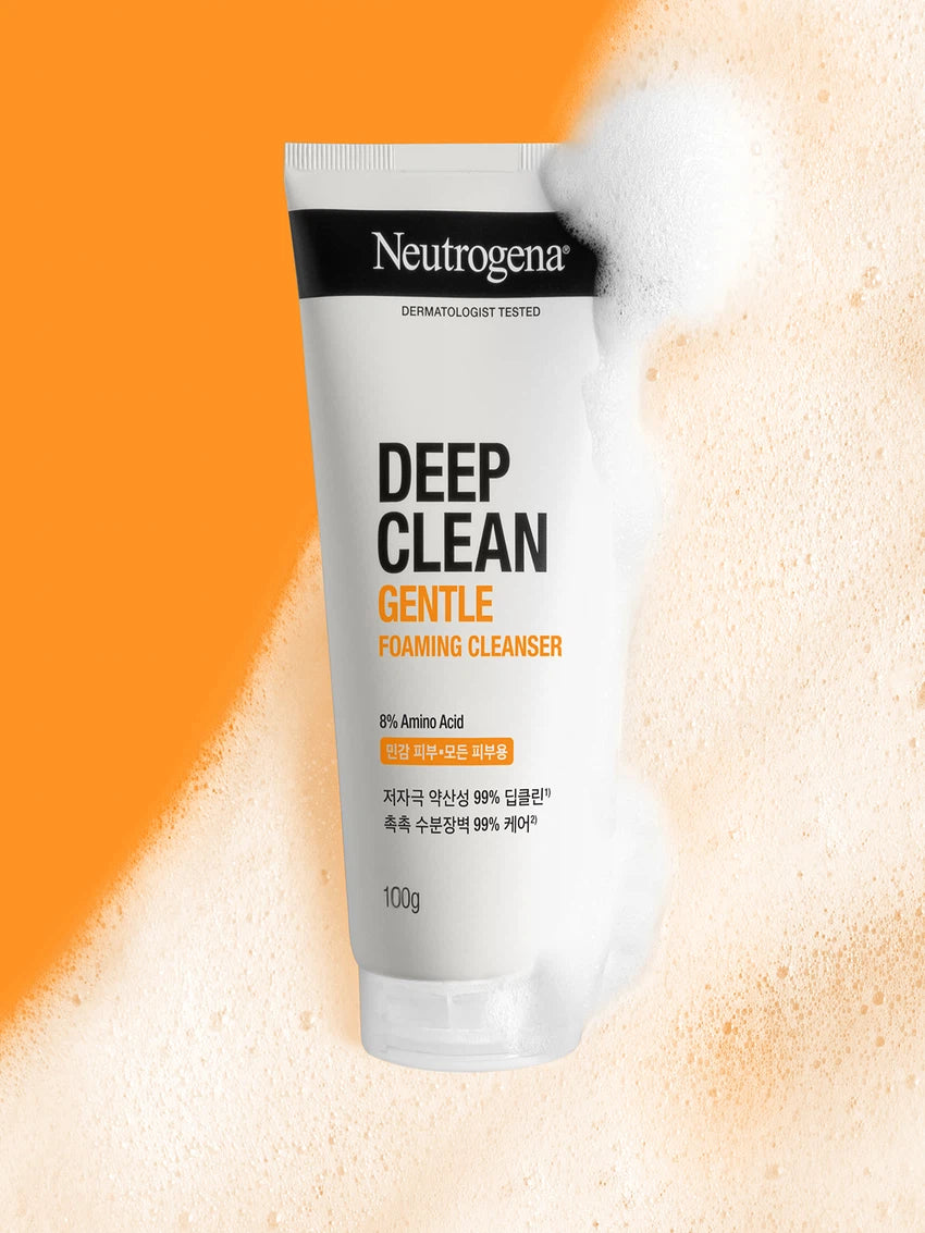 Neutrogena Deep Clean Gentle Foaming Cleanser 100g, Hypoallergenic deep cleanser for sensitive skin