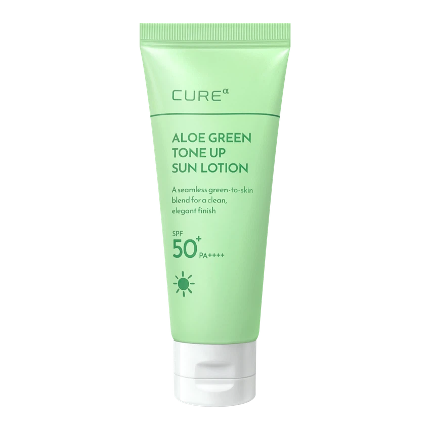 Cure Aloe Green Tone Up Sun Lotion SPF 50+ PA++++ , 40g