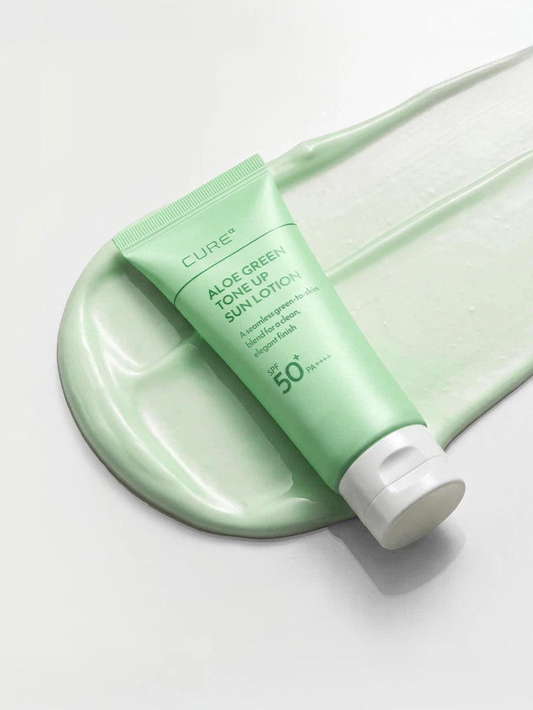 Cure Aloe Green Tone Up Sun Lotion SPF 50+ PA++++ , 40g