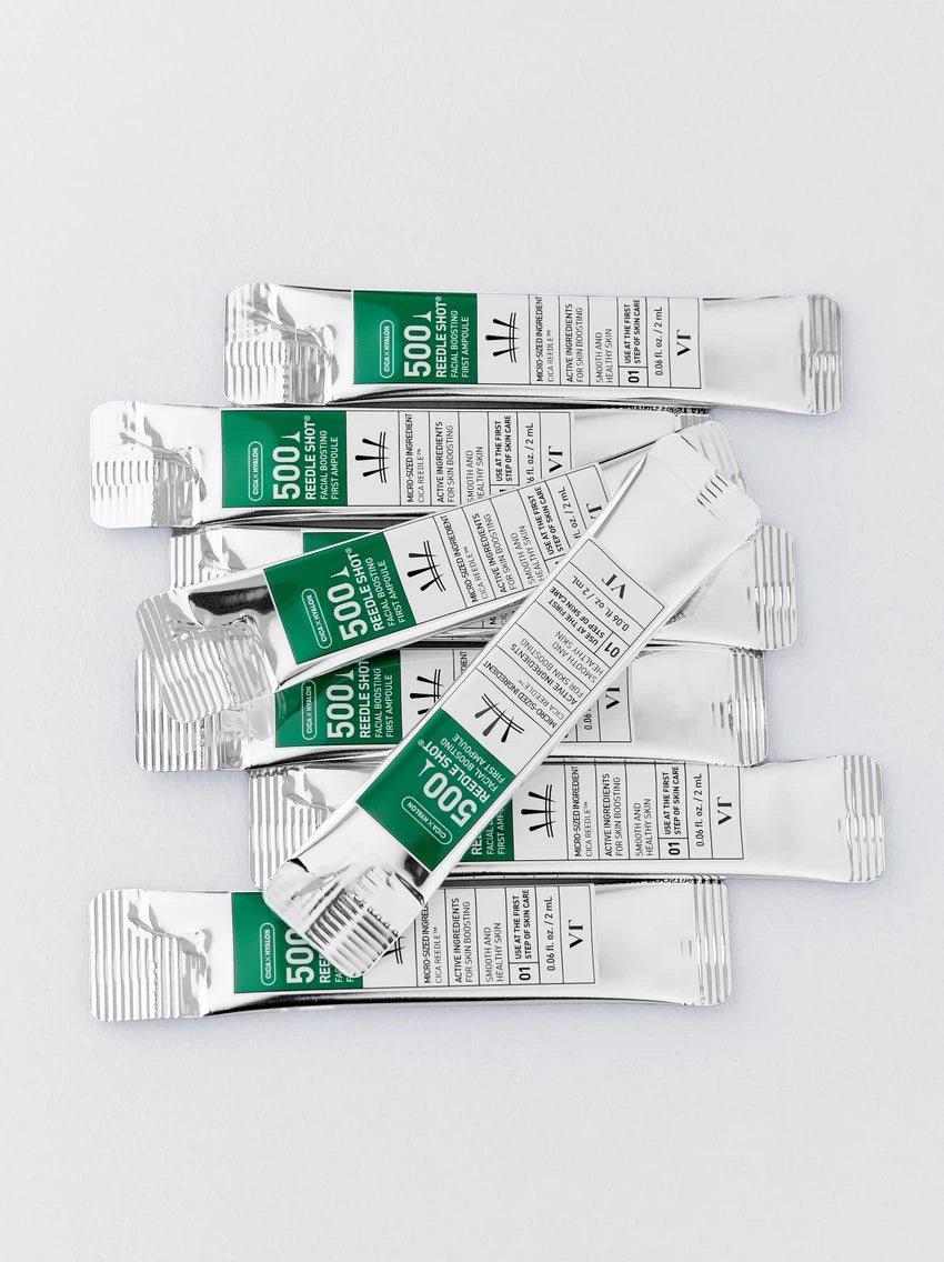 VT COSMETICS CICA Reedle Shot Facial Boosting First Ampoule 500, 16ml (2ml x 8)