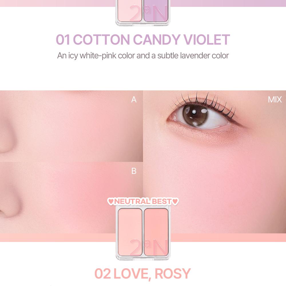 2aN Dual Color Face Blusher 4.5g, Korea Makeup