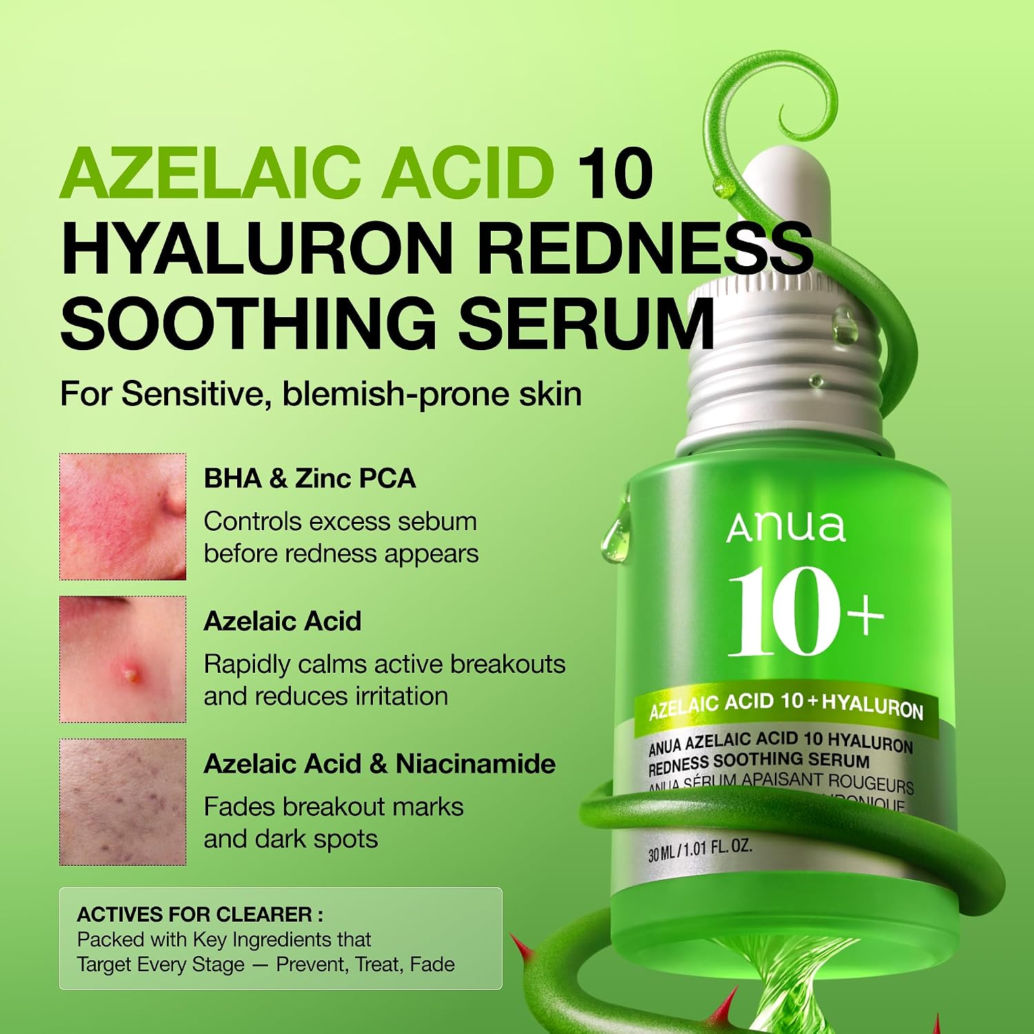 Anua Azelaic Acid 10 Hyaluron Redness Soothing Serum