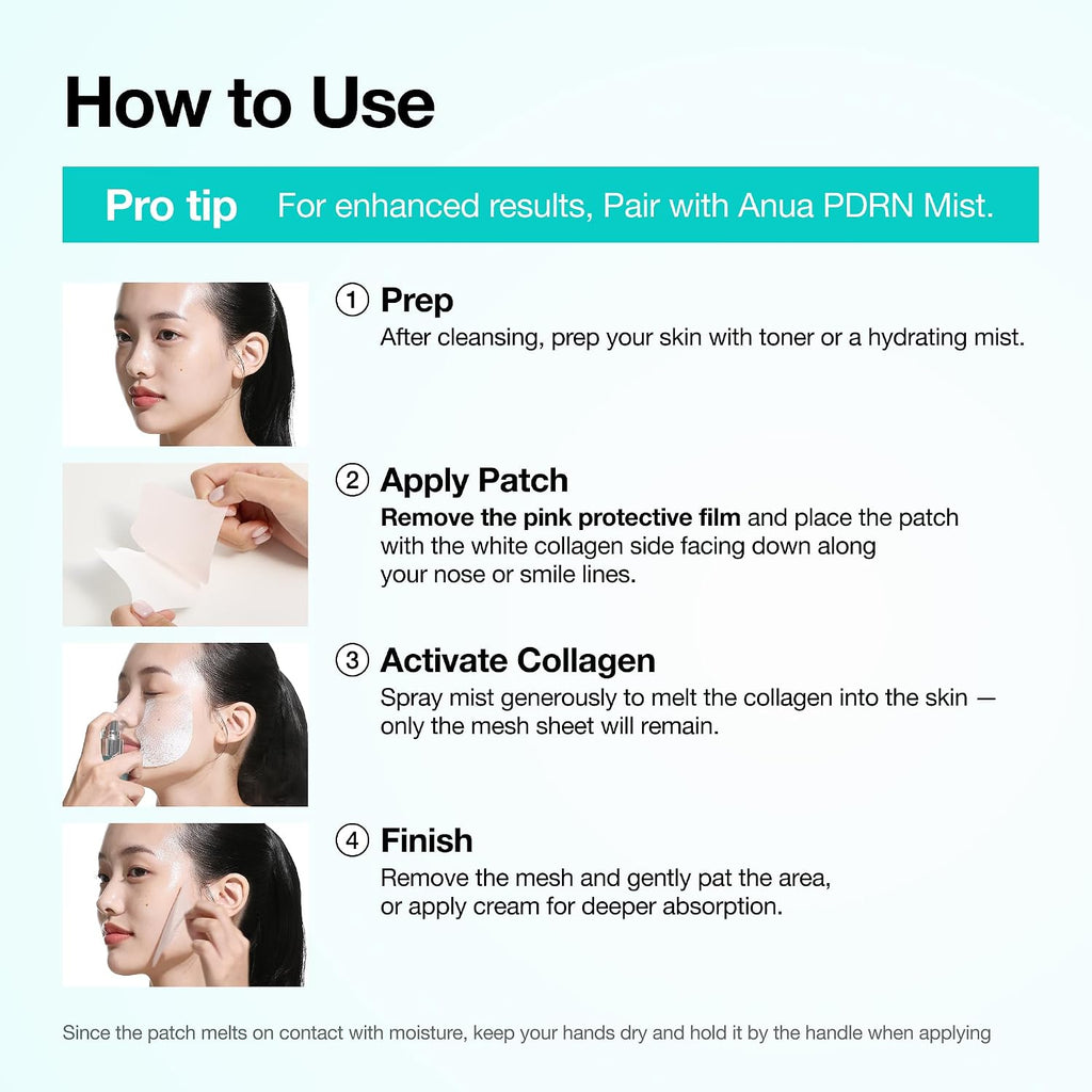 Anua PDRN Collagen Melting Patch for Glass Skin | 2 Pairs x 4EA | Korean Skincare