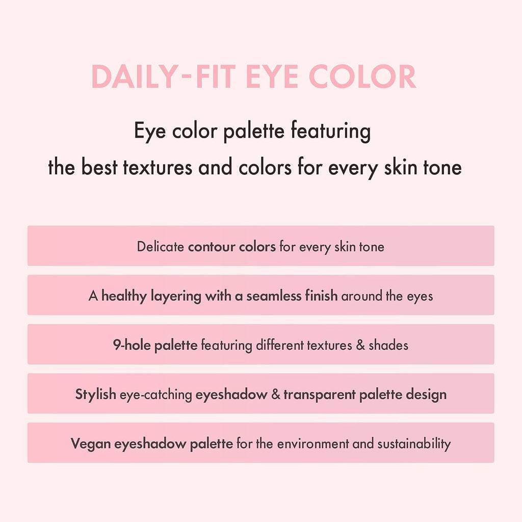 Amuse SEOUL Eye Color Palette #02 COOL ROSE,0.6g ×9,Korean Makeup