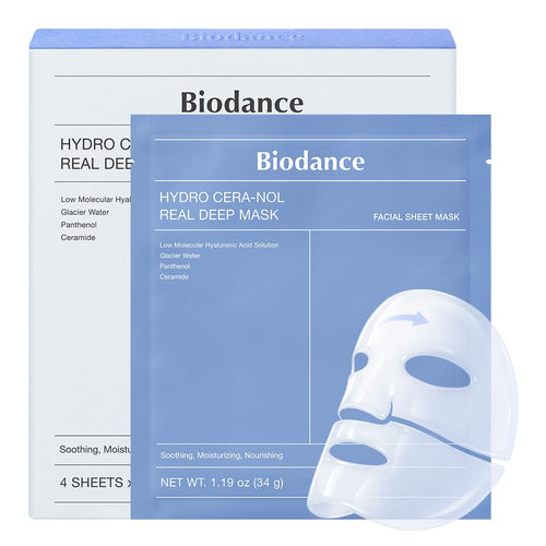 Biodance Real Deep Mask, Hydrating Overnight Hydrogel Face Mask 34g x 4ea