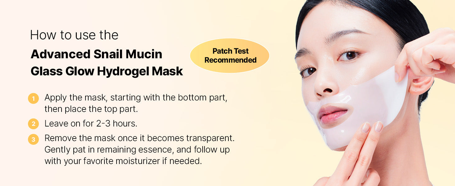 COSRX Advanced Snail Mucin Glass Glow Hydrogel Face Masks Skincare 3EA / Korean Skin Care