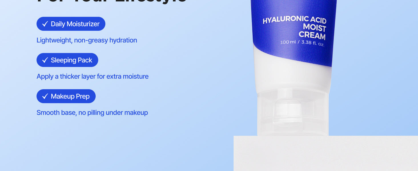 ISNTREE Hyaluronic Acid Moist Cream 100ml, 3.38 fl.oz | Korean Skincare