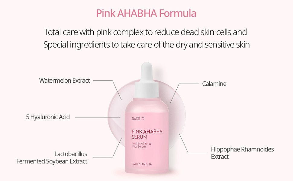NACIFIC Pink AHA BHA Face Serum 50ml | Korean Skin care