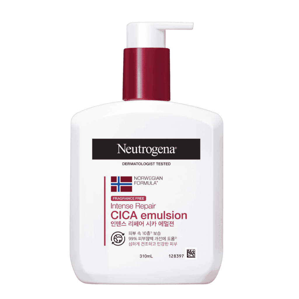 Neutrogena Organic Korean Intense Repair Cica Emulsion Fragrance Free 310ml | Korean Skin Care