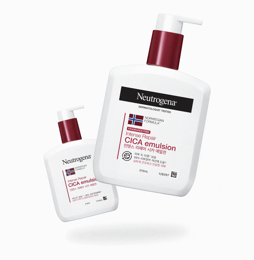 Neutrogena Organic Korean Intense Repair Cica Emulsion Fragrance Free 310ml | Korean Skin Care