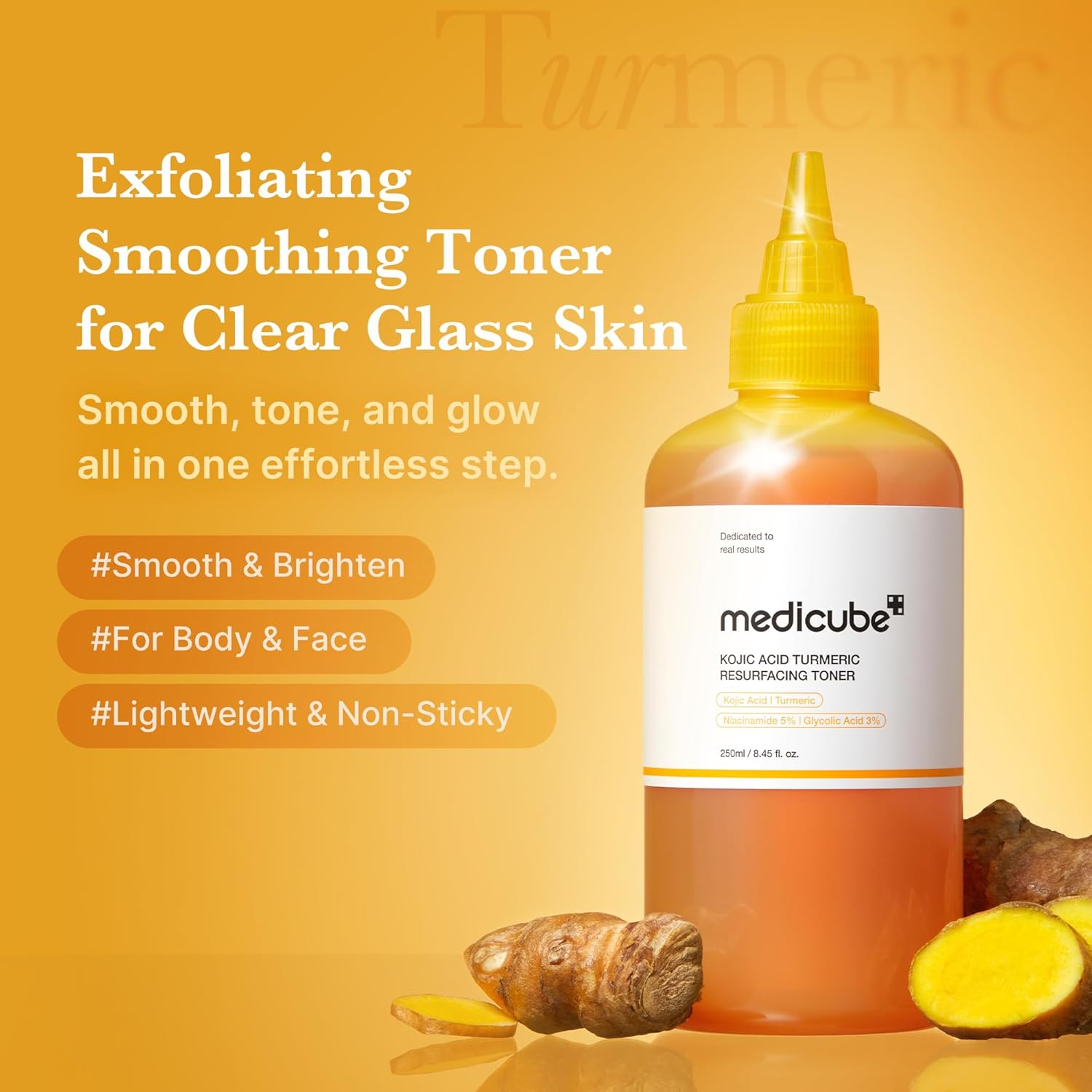 medicube Kojic Acid Turmeric Smoothing Toner 250ml | Korean Skin Care