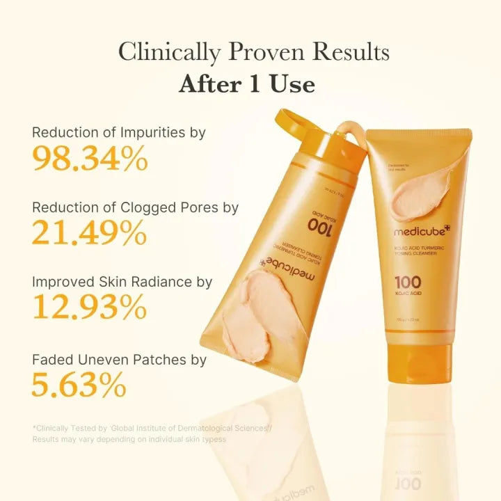 medicube Kojic Acid Turmeric Toning Cleanser 120g, Korean Skin Care