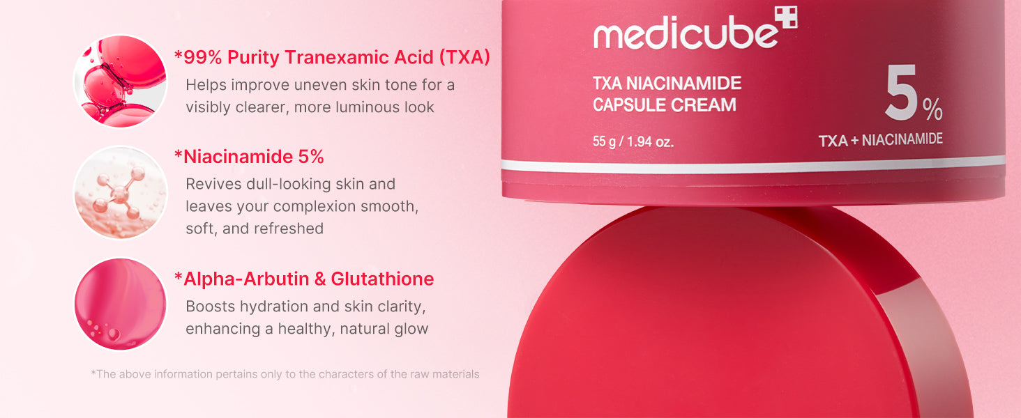 Medicube Booster Pro | 6-in-1 Real Glass Glow Beauty Massager  + Capsule Cream with TXA + Niacinamide 55g