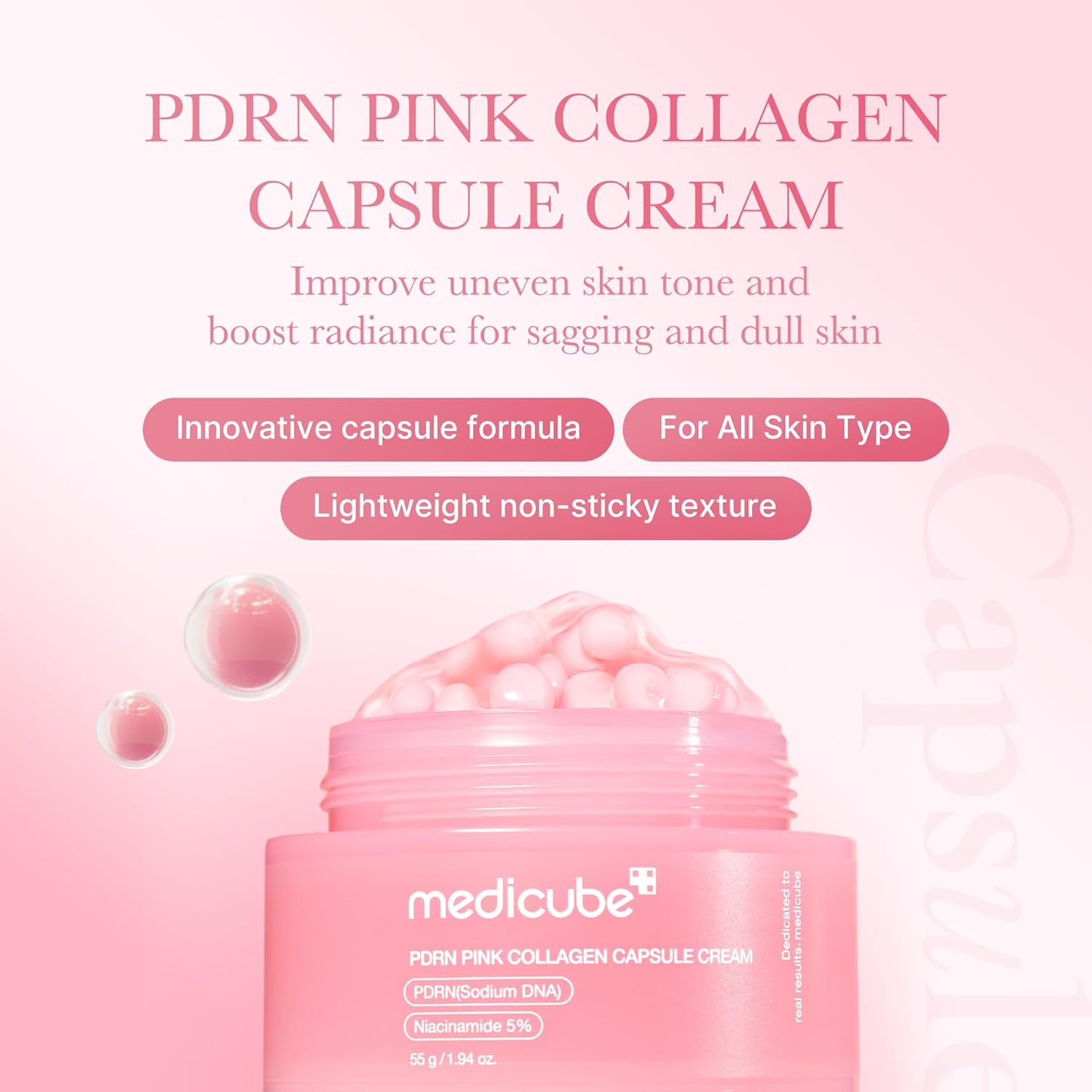 medicube Capsule Cream with Salmon DNA PDRN Pink Collagen 55g | Korean Skin Care