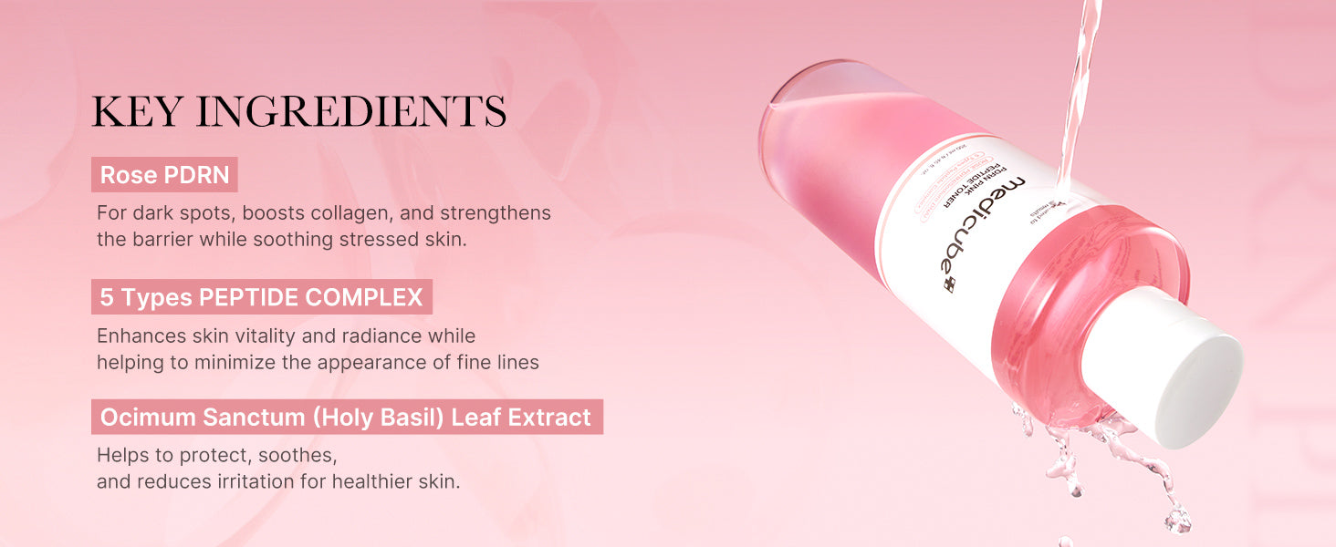 PDRN Rose Peptide Toner 250ml – Korean Facial Toner