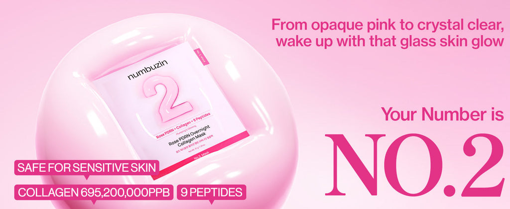 numbuzin No.2 Rose PDRN Overnight Collagen Mask 37g × 5 Sheets | Korean Glass Skin