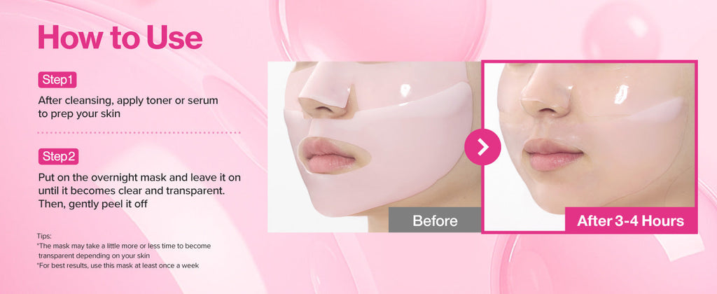 numbuzin No.2 Rose PDRN Overnight Collagen Mask 37g × 5 Sheets | Korean Glass Skin