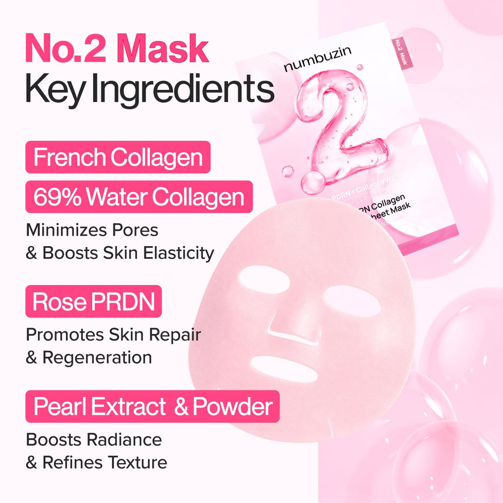 numbuzin No.2 Rose PDRN Collagen Plumping Mask 33ml 5sheets