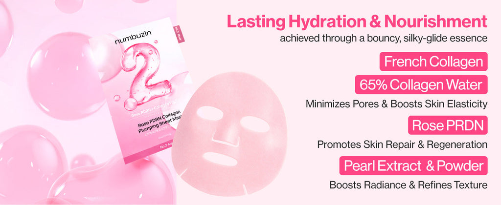 numbuzin No.2 Rose PDRN Collagen Plumping Mask 33ml 5sheets