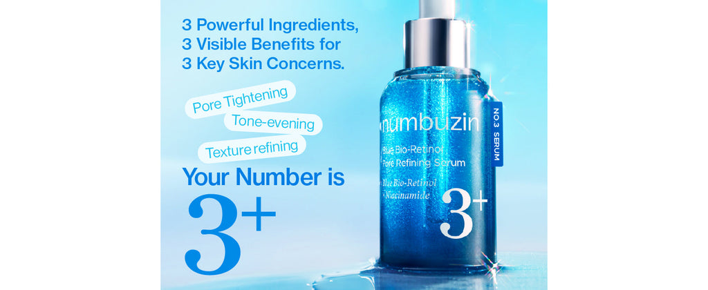 numbuzin No.3 retinol Serum | Blue Bio-Retinol Pore Refining Serum 1.01 fl.0z (30ml)