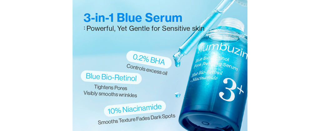 numbuzin No.3 retinol Serum | Blue Bio-Retinol Pore Refining Serum 1.01 fl.0z (30ml)