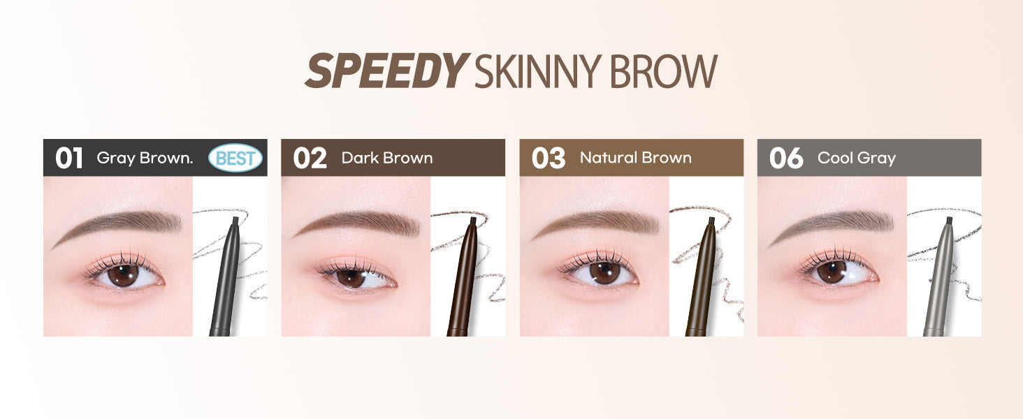 Peripera Speedy Skinny Brow Eyebrow Pencil 1.5mm, Korean Makeup