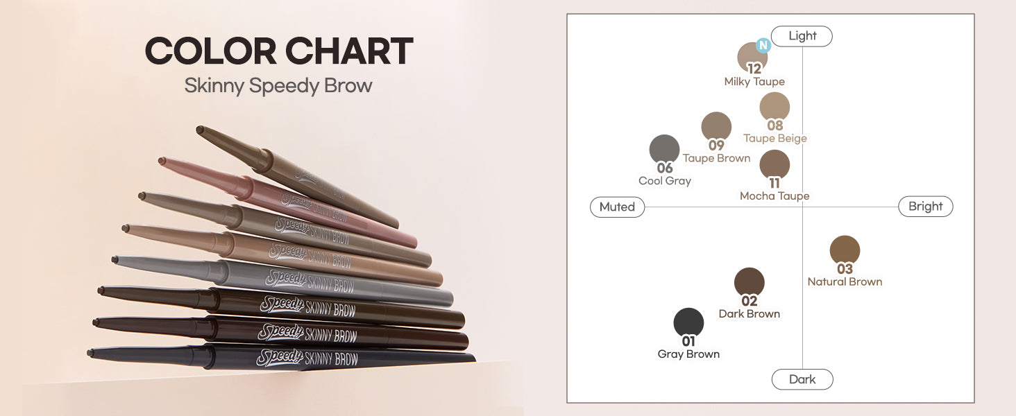 Peripera Speedy Skinny Brow Eyebrow Pencil 1.5mm, Korean Makeup