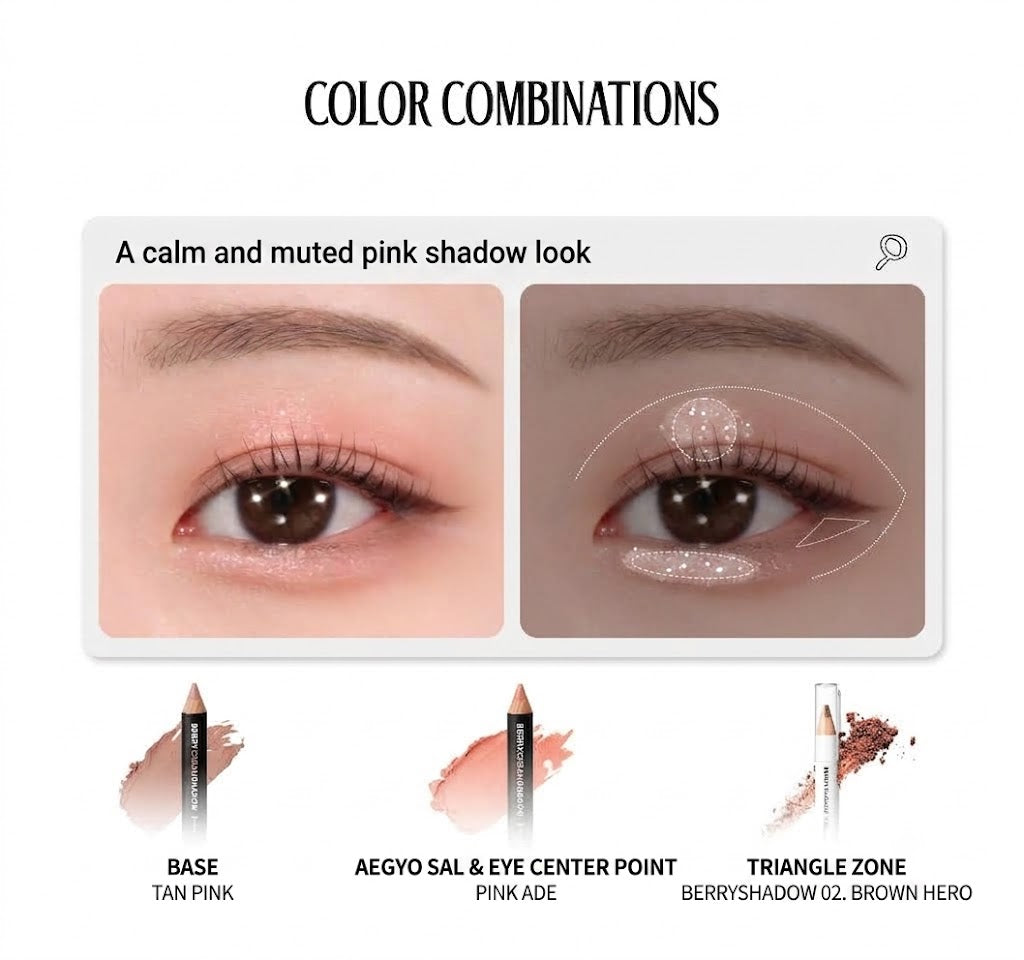 piciberry Berry Cream Shadow 1.4g | Aegyo Sal Pencil, Sharpener Included