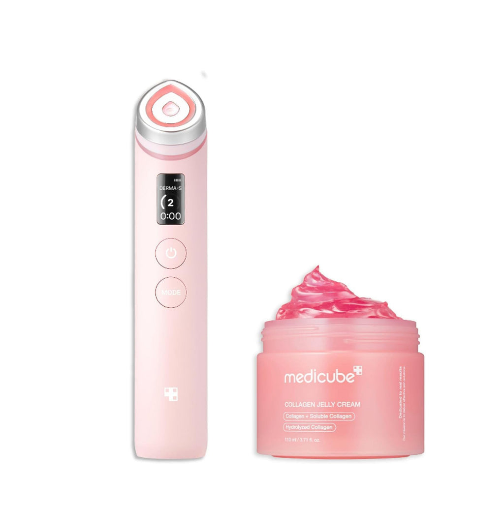 Medicube Booster Pro | 6-in-1 Real Glass Glow Beauty Massager  + Collagen Jelly Cream  | Korean Skin Care