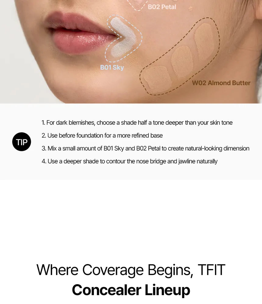 tfit Idol Cover Concealer 6.5g, Korean Makeup