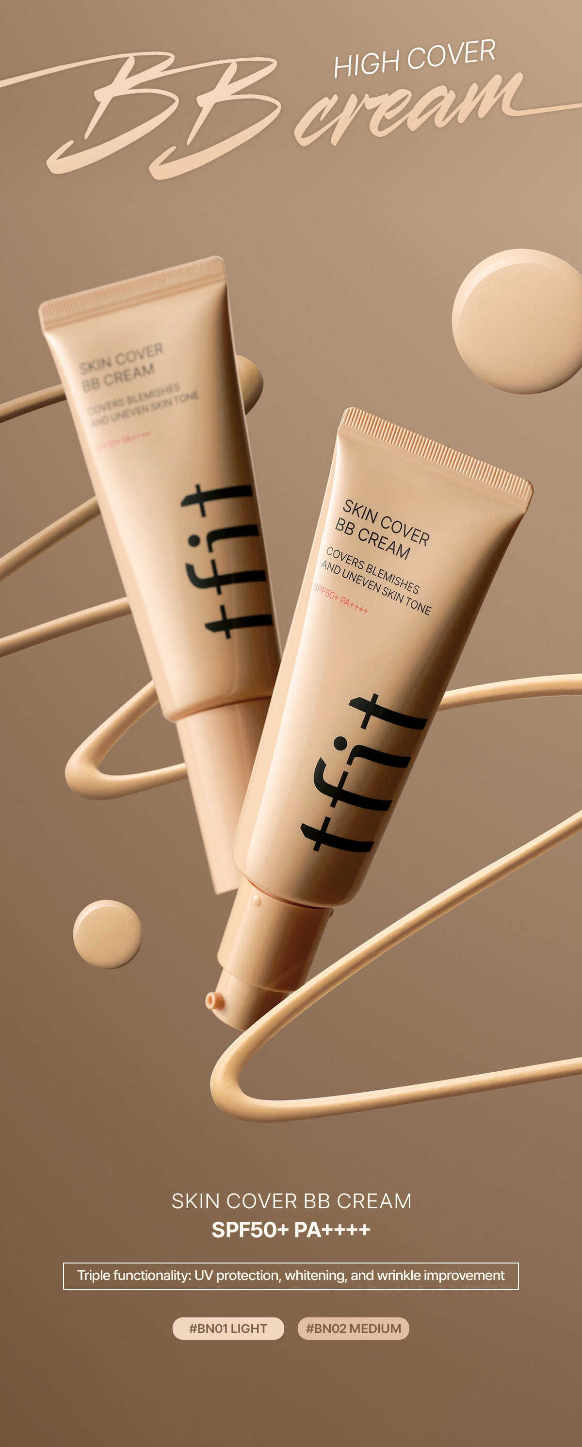 tfit Skin Cover BB Cream SPF50+PA++++ 30g | Korean Makeup