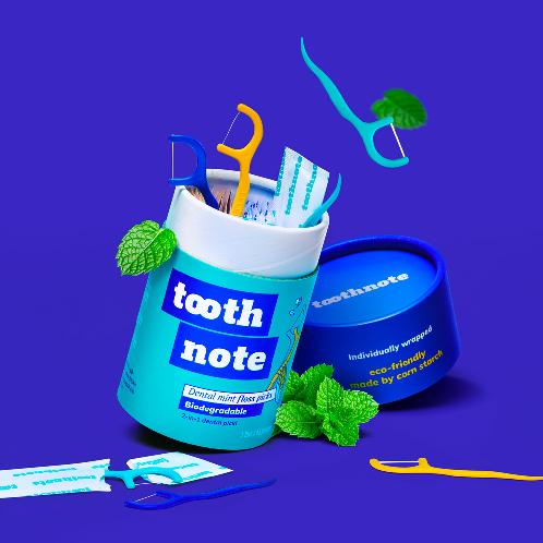 tooth note Dental Mint Floss Pick 45counts×3EA, Korea Oral Care